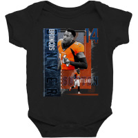 Courtland Sutton Football Paper Poster Broncos 2 Baby Bodysuit | Artistshot