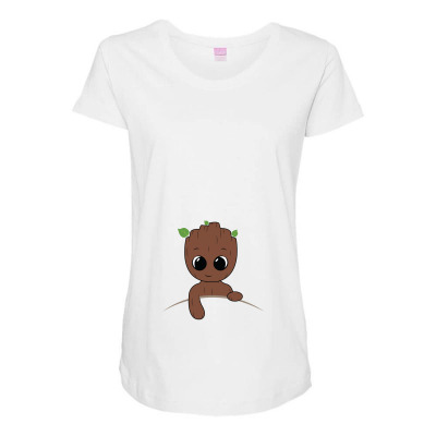 Baby Groot Maternity Scoop Neck T-shirt Designed By Sengul