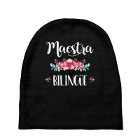 Equipo Maestra Bilingue Playera Regalo Spanish Teacher T Shirt Baby Beanies | Artistshot