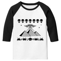 Pyramid T Shirt Ufo T Shirt Space Invaders T Shirt Area 51 Shirt Alien Youth 3/4 Sleeve | Artistshot