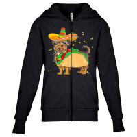 Cinco De Mayo T  Shirt Sombrero Yorkshire Terrier Dog Tacos Cinco De M Youth Zipper Hoodie | Artistshot