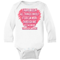 If God Can Work Through Me, Funny Sarcastic T Shirt Long Sleeve Baby Bodysuit | Artistshot