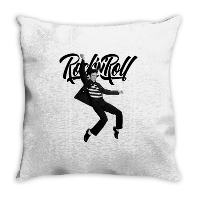 Elvis Presley Rock N Roll Throw Pillow Designed By Sengul