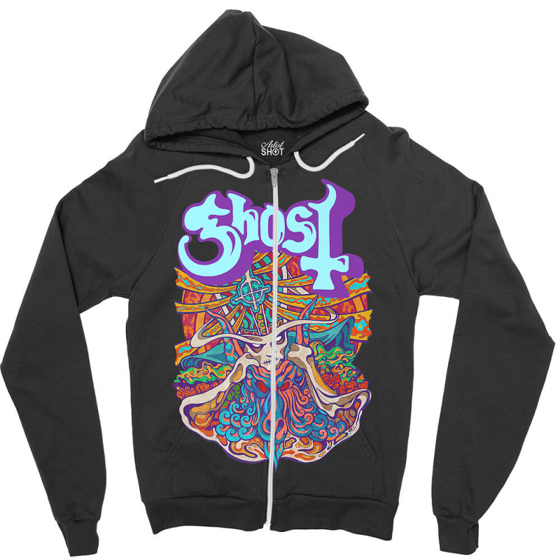 Ghost   Seven Inches Of Satanic Panic Premium T Shirt Zipper Hoodie by alaizws | Artistshot