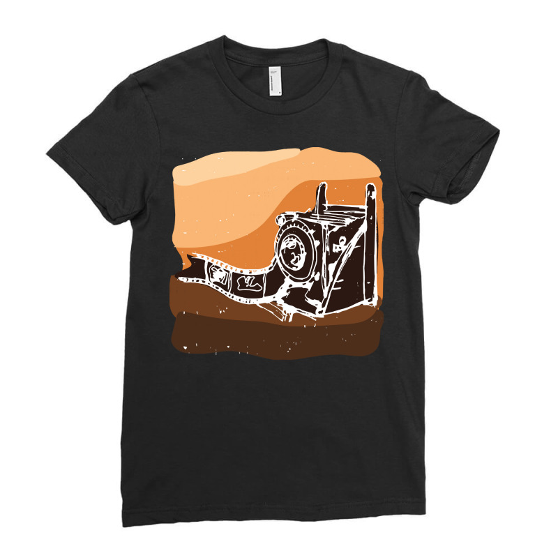 Old Camera T  Shirt Old Camera Sketch T  Shirt Ladies Fitted T-Shirt by lizardgasp | Artistshot