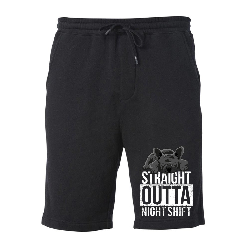 French Bulldog Straight Outta Night Shift Fleece Short | Artistshot