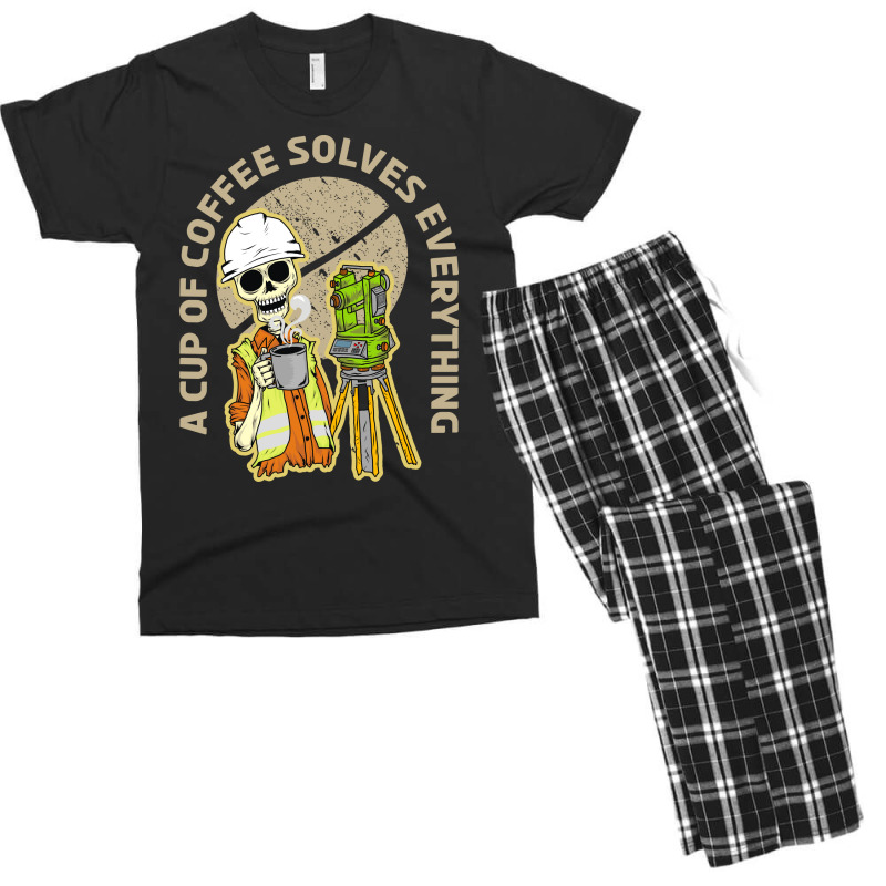 Surveyor And Coffee Men's T-shirt Pajama Set by azmth | Artistshot