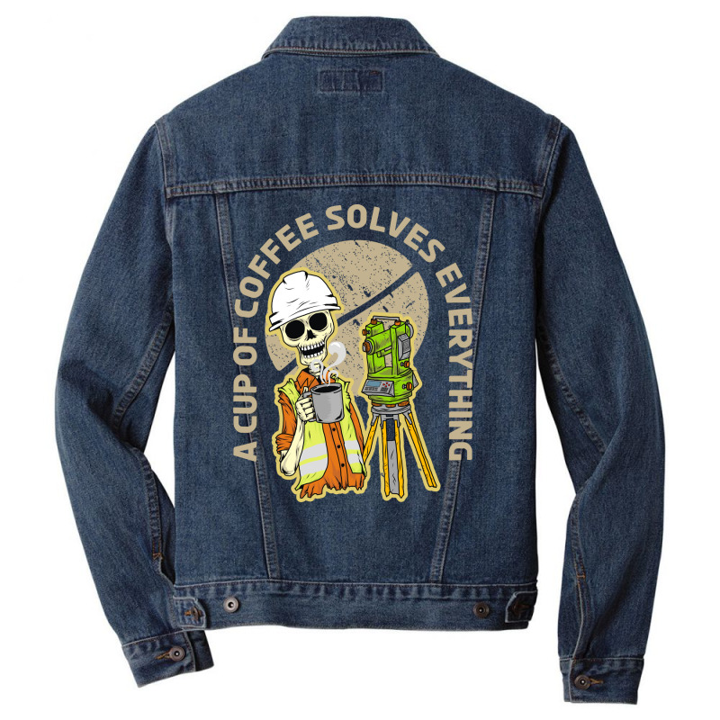 Surveyor And Coffee Men Denim Jacket by azmth | Artistshot