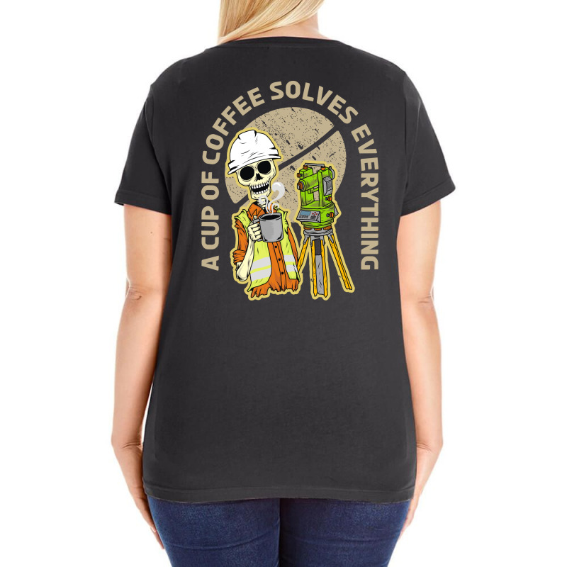 Surveyor And Coffee Ladies Curvy T-Shirt by azmth | Artistshot