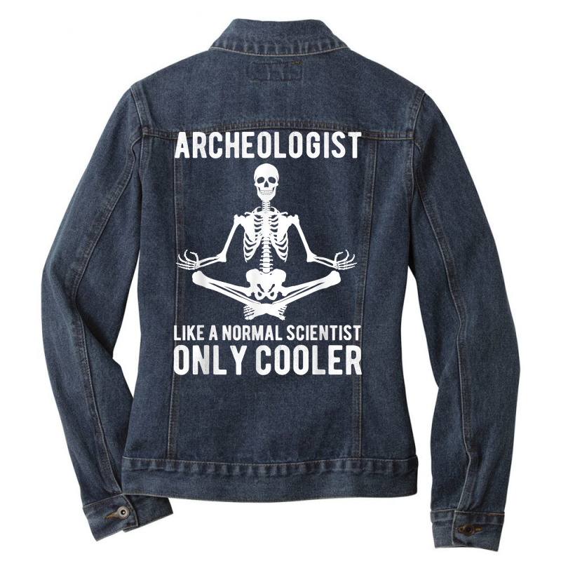 Archeology Skeleton Yoga For Women Men Archeologist T Shirt Ladies Denim Jacket by muhrlycogant3h | Artistshot