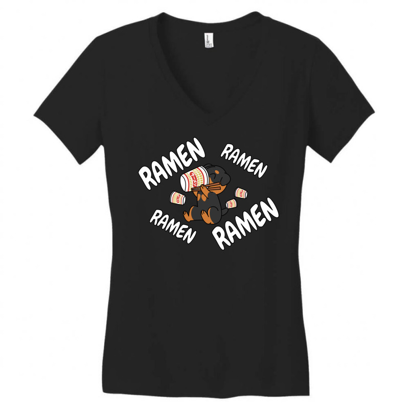 Instant Ramen Rottweiler Women's V-neck T-shirt | Artistshot