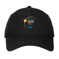 Carmi Illinois Il Total Solar Eclipse 2024  1  T Shirt Adjustable Cap | Artistshot