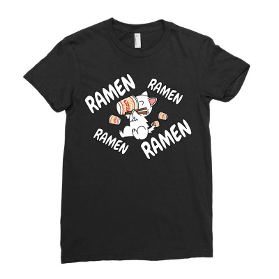 Instant Ramen Westie Ladies Fitted T-shirt Designed By Dhieart