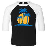 Palm Tree T  Shirt Palm Tree Island With Summer Sun T  Shirt Toddler 3/4 Sleeve Tee | Artistshot