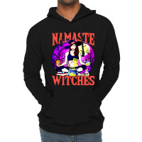 Namaste Witches Funny Pun Peacfeul Halloween Lightweight Hoodie | Artistshot