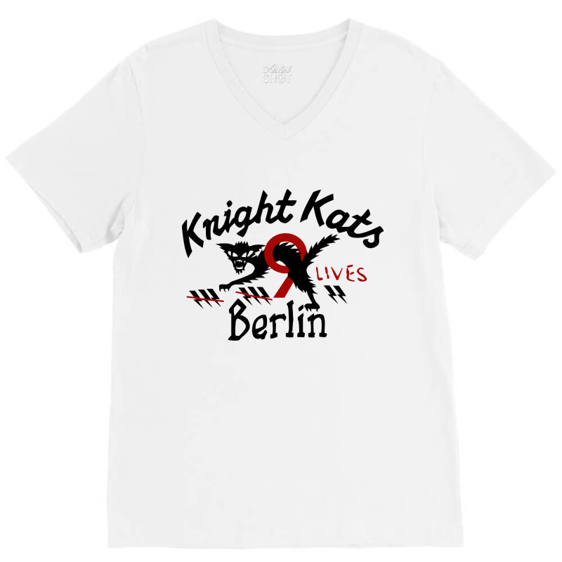 He Knight Kats Berlin 9 Lives Beige Johnson Motors Classic V-Neck Tee by DropShop | Artistshot