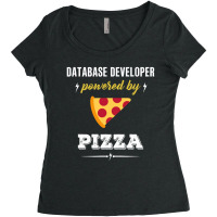 Database Developer Powered By Pizza Funny Gift Women's Triblend Scoop T-shirt | Artistshot