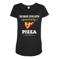 Database Developer Powered By Pizza Funny Gift Maternity Scoop Neck T-shirt | Artistshot