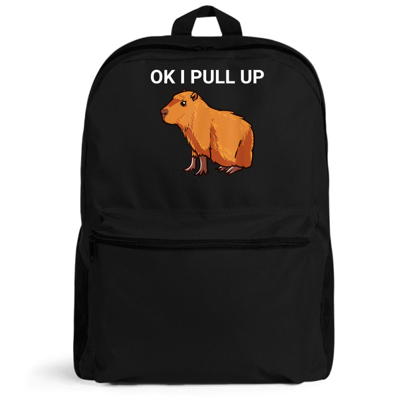Cute And Funny Capybara Meme Cotton Canvas Backpack