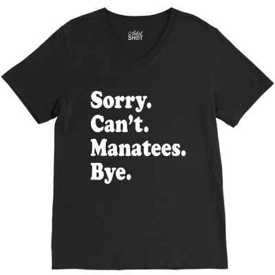 Funny Manatee V-neck Tee Designed By Colorfull Art