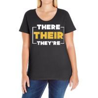 Grammatical Correct There Their Theyre Funny Grammar T Shirt Ladies Curvy T-shirt | Artistshot