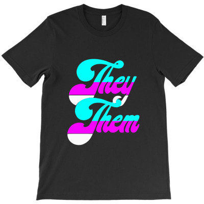 They Them Pronouns   Non Binary Flag   T Shirt T-shirt Designed By Mohammed Alfayet