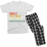 Vintage Fun Uncle Man Myth Bad Influence Funny Men's T-shirt Pajama Set | Artistshot