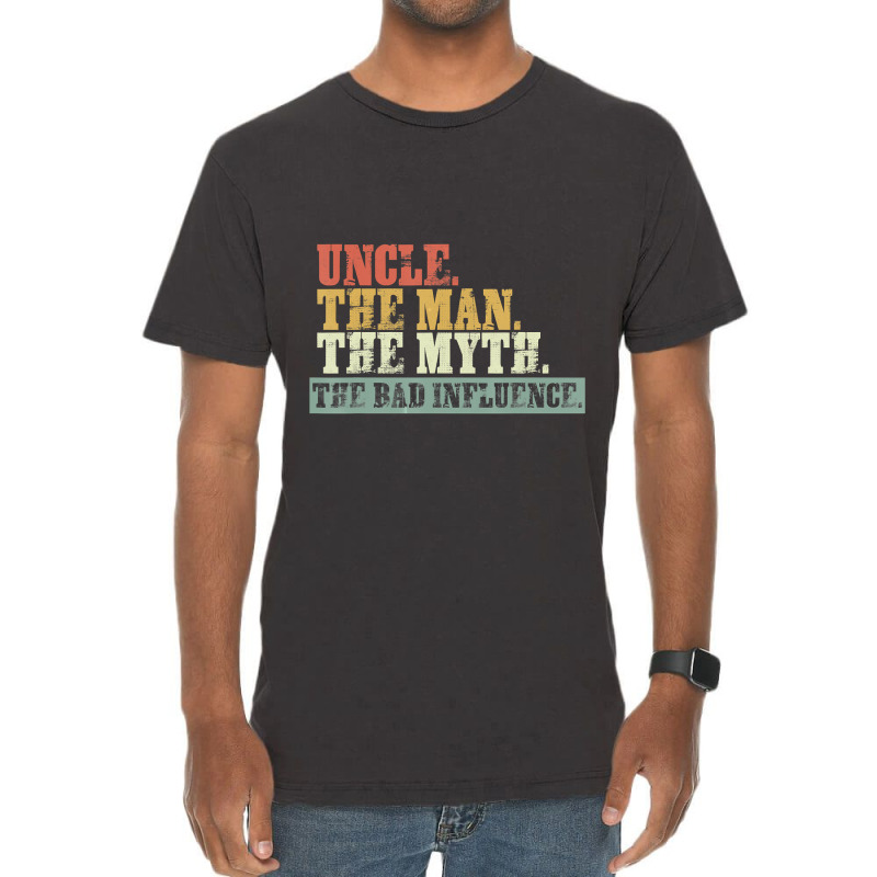 Vintage Fun Uncle Man Myth Bad Influence Funny Vintage T-shirt | Artistshot