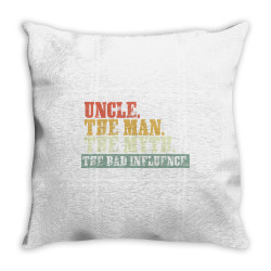 vintage fun uncle man myth bad influence funny Throw Pillow | Artistshot
