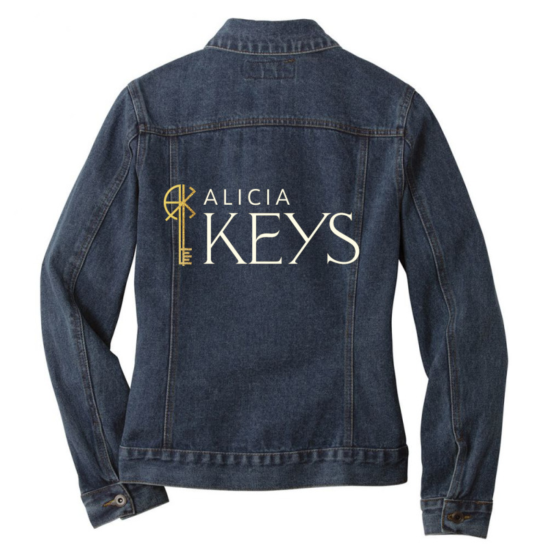 Alicia-keys R&b And Soul Singer Ladies Denim Jacket. By Artistshot