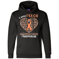 I Wear Peach For Endometrial Cancer Awareness Support Ribbon T Shirt Champion Hoodie | Artistshot