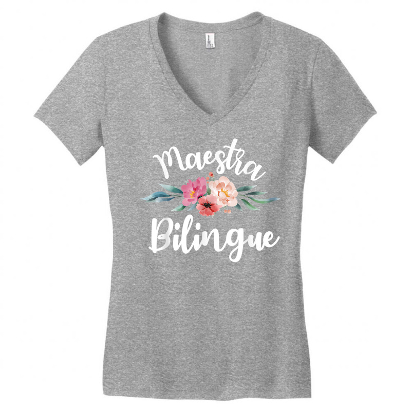 Maestra Bilingue Spanish Teachers Language Students T Shirt Women's V-Neck T-Shirt by maionexzweddel1i | Artistshot