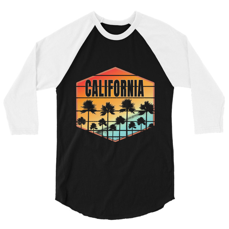 California Sunset Palm Trees Summer 3/4 Sleeve Shirt | Artistshot