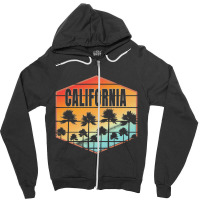 California Sunset Palm Trees Summer Zipper Hoodie | Artistshot