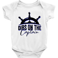 Dibs On The Captain Funny Fishing Baby Bodysuit | Artistshot