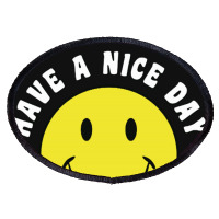 Retro Have A Nice Day Smile Happy Face Oval Patch | Artistshot