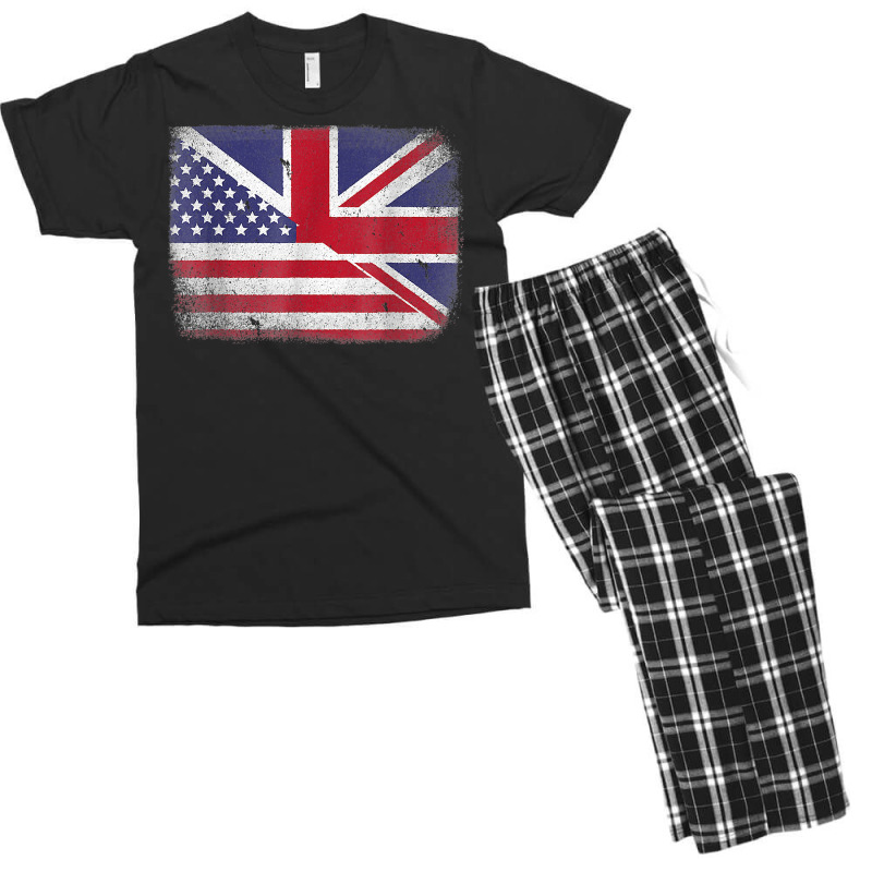 British American Flag Great Britain T Shirt Men's T-shirt Pajama Set | Artistshot