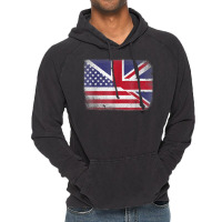 British American Flag Great Britain T Shirt Vintage Hoodie | Artistshot