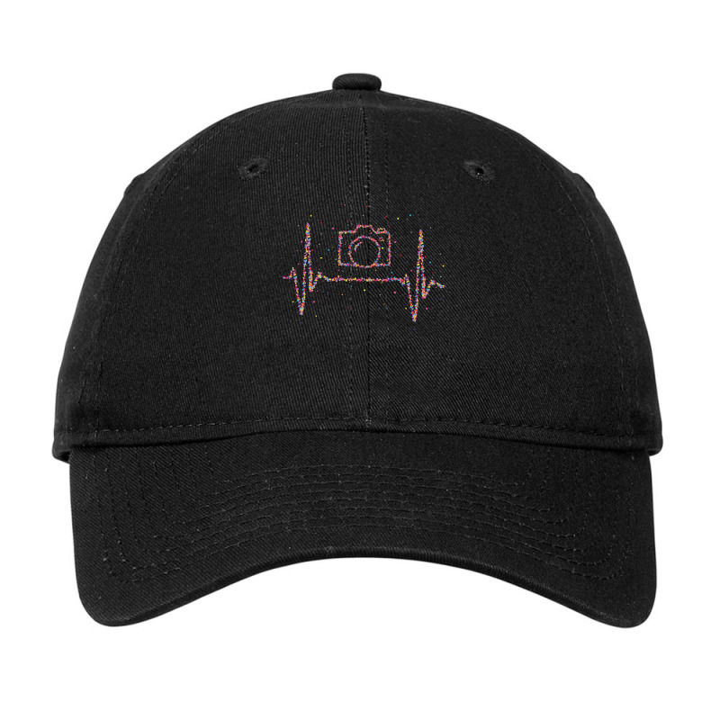 Photographer T  Shirt Photographer Photographer Heartbeat Camera T  Sh Adjustable Cap by lizardgasp | Artistshot