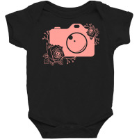 Photographer T  Shirt Pink Camera Silhouette T  Shirt Baby Bodysuit | Artistshot