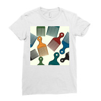 Afro Combs Seamless Patterns Ladies Fitted T-shirt | Artistshot