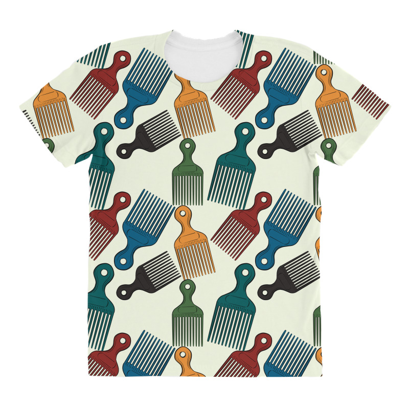 Afro Combs Seamless Patterns All Over Women's T-shirt | Artistshot