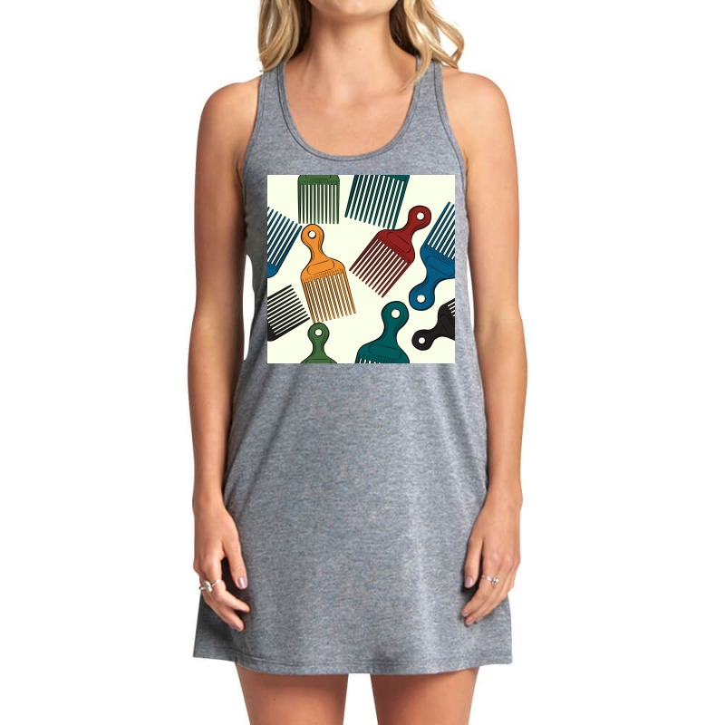 Afro Combs Seamless Patterns Tank Dress | Artistshot