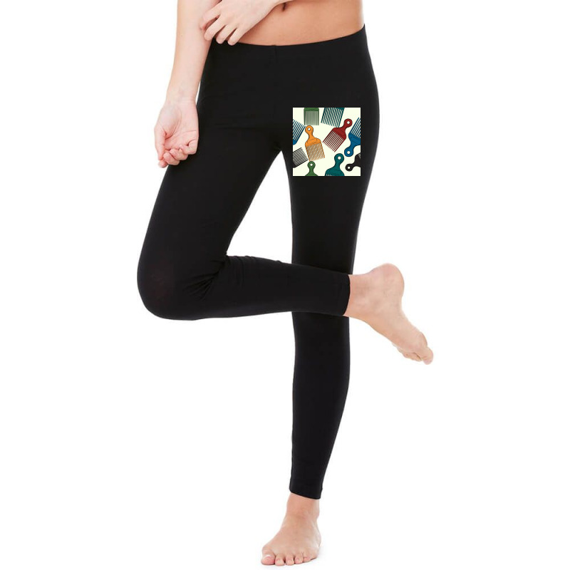 Afro Combs Seamless Patterns Legging | Artistshot