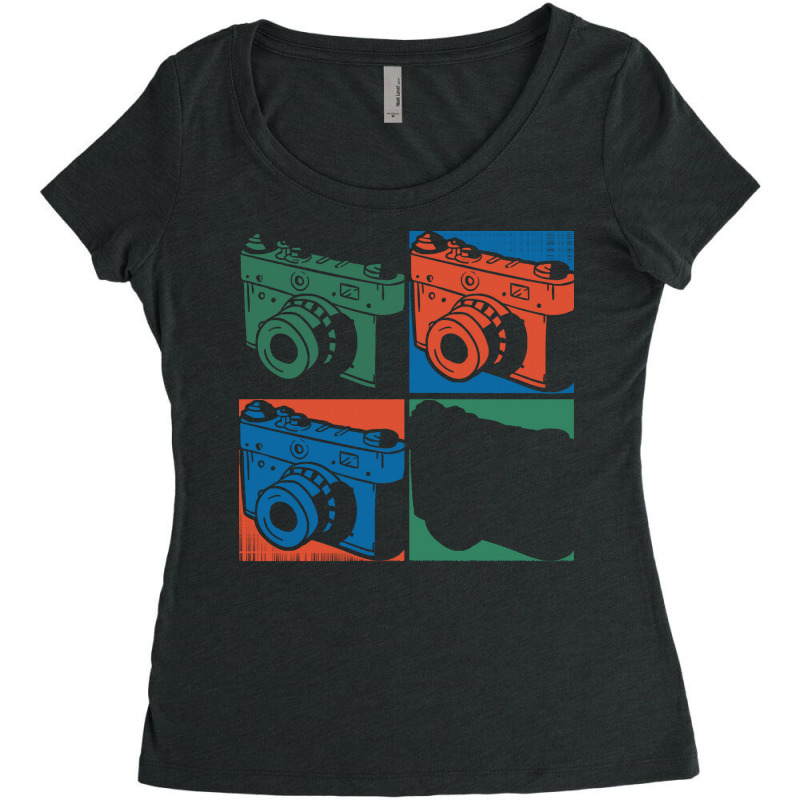 Photography T  Shirt Camera Photographer Photograph Pop Art Photograph Women's Triblend Scoop T-shirt by lizardgasp | Artistshot