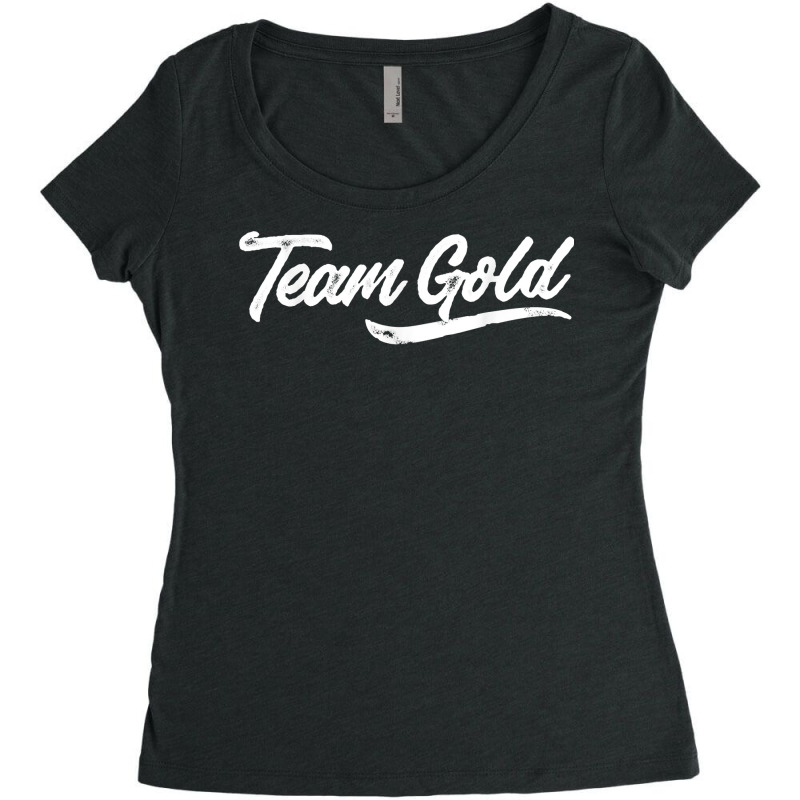 Kids Team Gold Shirt Sleepaway Camp Color War Summer Spirit T Shirt Women's Triblend Scoop T-shirt by alaizws | Artistshot