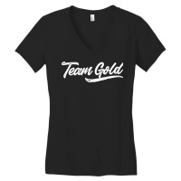 Kids Team Gold Shirt Sleepaway Camp Color War Summer Spirit T Shirt Women's V-neck T-shirt | Artistshot