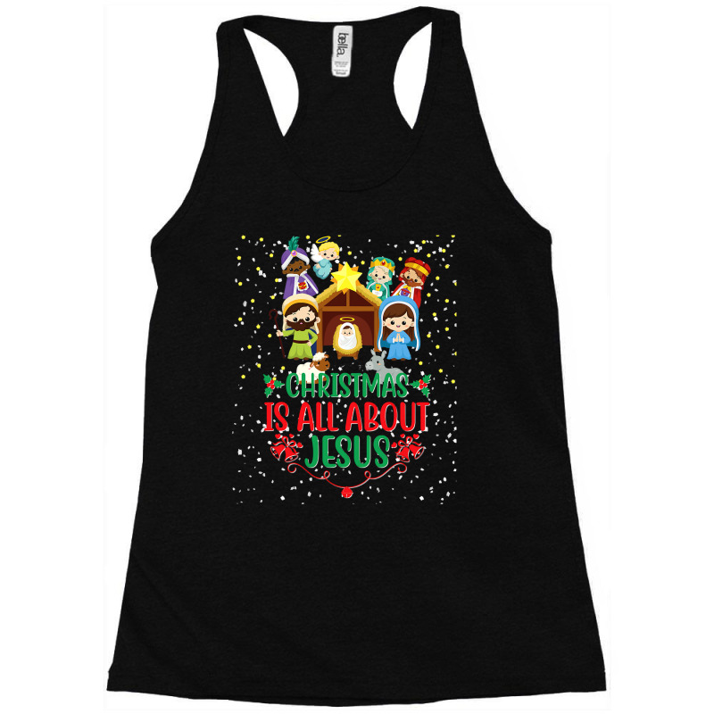 Christian Christmas Nativity Holy Night Birth Jesus Christ Religious 2 Racerback Tank by permad | Artistshot