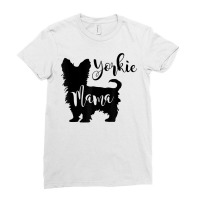 Yorkie Mama Profile Yorkshire Terrier Fun Dog Mom Gift T Shirt Ladies Fitted T-shirt | Artistshot