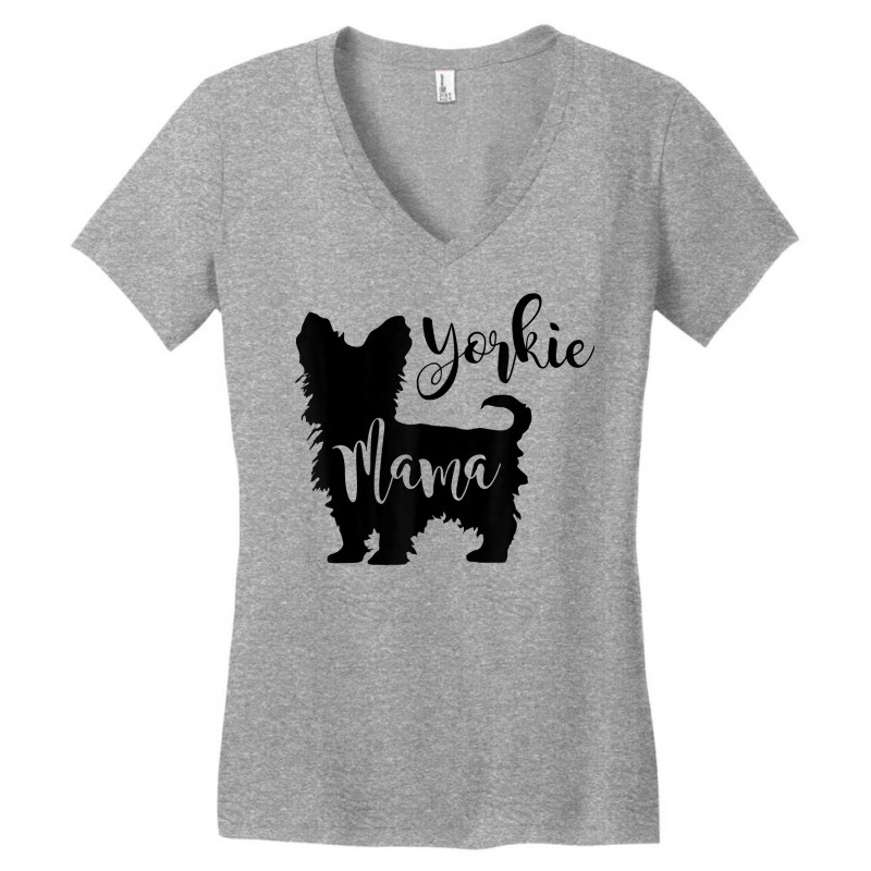 Yorkie Mama Profile Yorkshire Terrier Fun Dog Mom Gift T Shirt Women's V-Neck T-Shirt by haylesfshiltsxd1 | Artistshot